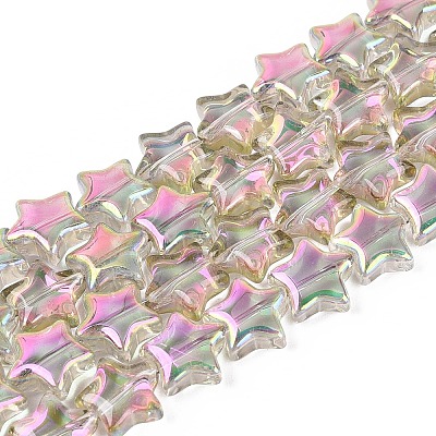 Electroplate Transparent Glass Beads Strands EGLA-N056-04A-A03-1