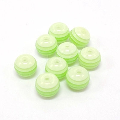 Transparent Stripe Resin Beads MACR-WH0025-13G-1