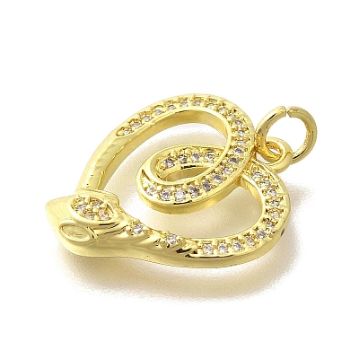 Brass Micro Pave Clear Cubic Zirconia Pendants KK-M297-32G-1