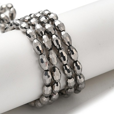 Electroplate Glass Beads Strands EGLA-J013-4x6mm-F50-1