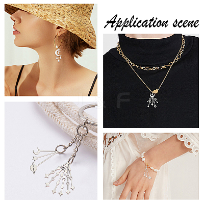 12Pcs 6 Style 201 Stainless Steel Pendants STAS-SC0003-02-1