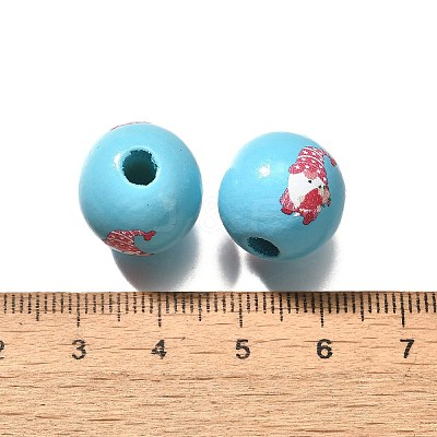 Valentine's Day Element Printed Wood Beads WOOD-R002-01-27-1