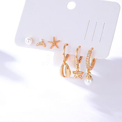 6 Pairs Brass Earring Sets NL6059-1