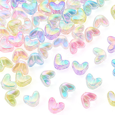 60Pcs UV Plating Transparent Acrylic Beads MACR-TADJ0001-07-1