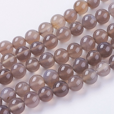 Natural Agate Beads Strands G-G583-10mm-08-1