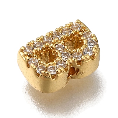 Rack Plating Brass Micro Pave Clear Cubic Zirconia Beads KK-G500-30G-B-1