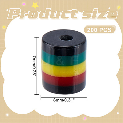 Opaque Resin Stripe Beads RESI-HY0001-31C-1