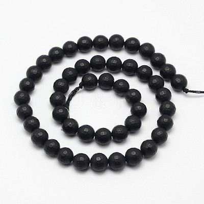 Natural Black Agate Beads Strands X-G-D710-10mm-06-1