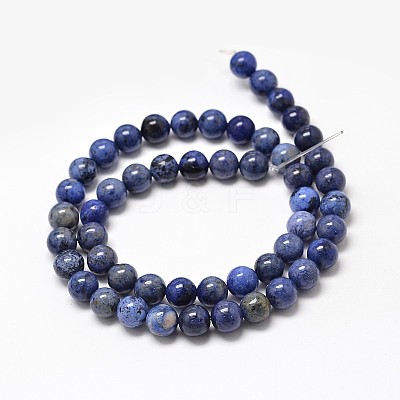 Natural Grade AA Dumortierite Quartz Round Bead Strands G-P075-43-4mm-1