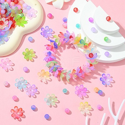 DIY Round Flower Acrylic Beads Jewelry Making Kits DIY-CJ0002-82-1