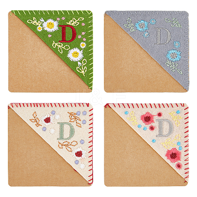 4Pcs 4 Style Felt Embroidery Bookmarks FIND-HY0003-46D-1