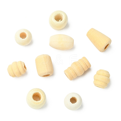 700 Pcs 7 Styles Unfinished Wood Beads WOOD-CJ0002-65-1