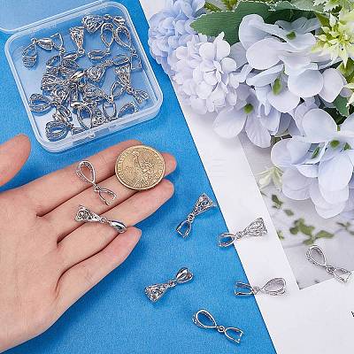 30Pcs Filigree Rack Plating Brass Pendant Pinch Bails KK-SP0002-02-1