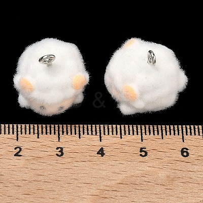 Flocking Opaque Resin Pendants RESI-F064-A06-1