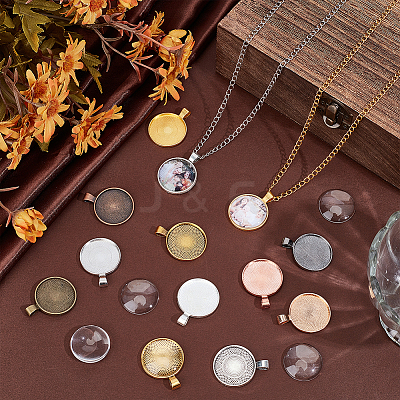30Pcs 10 Colors Alloy Pendant Cabochon Settings FIND-PH0025-82-1