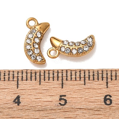 304 Stainless Steel Rhinestone Pendants STAS-L318-19G-04-1