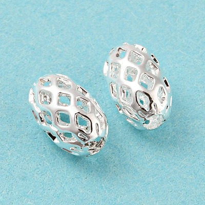 Brass Filigree Beads KK-H737-8x5mm-S-1