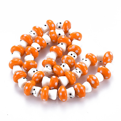 Handmade Bumpy Lampwork Beads Strands LAMP-S194-017-1