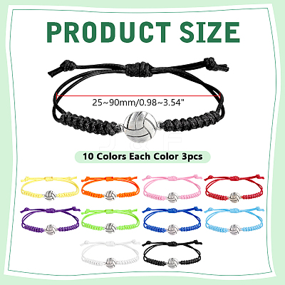 10Pcs Polyester Cord Bracelets BJEW-WR00001-1