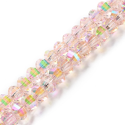 Transparent Electroplate Glass Beads Strands GLAA-Q099-H01-11-1