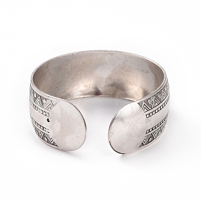 Bohemia Tibetan Style Alloy Thick Open Cuff Bangle for Women LS-BJEW-E002-01AS-06-1