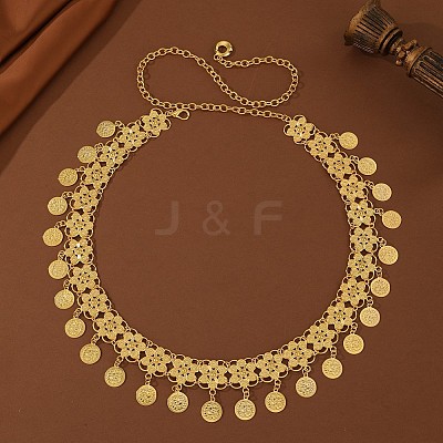 Ethnic Style Alloy Flower Link Chain Tassel Waist Body Chains FS-WG4F21D-01-1