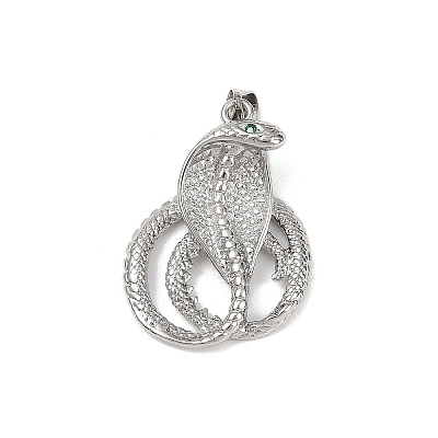 Brass Micro Pave Cubic Zirconia Pendants KK-R230-04P-1