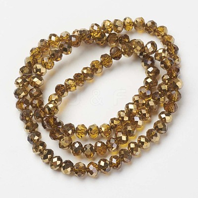 Electroplate Transparent Glass Beads Strands EGLA-A034-T4mm-O17-1