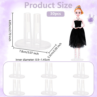 Plastic Doll Stands ODIS-WH0038-98A-1