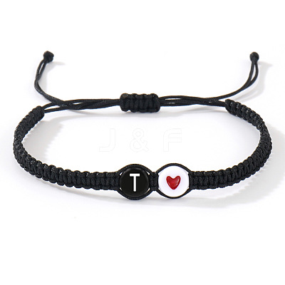 304 Stainless Steel Alphabet Beads Braided Bead Bracelets RY3090-46-1