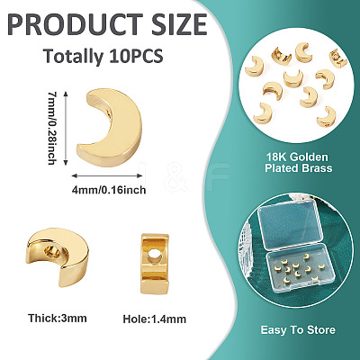 10Pcs Brass Beads KK-TA0001-72G-1
