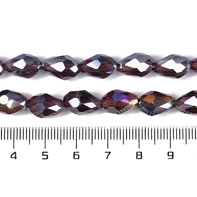 Transparent Electroplate Glass Beads Strands EGLA-N013-T8mm-B03-1