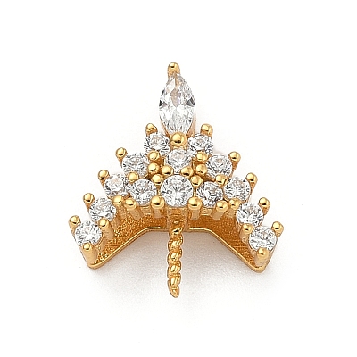 925 Sterling Silver Pave Clear Cubic Zirconia Crown Pendant Bails STER-P068-04G-1