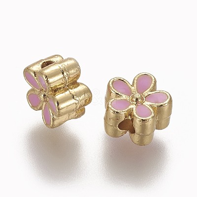 Brass Enamel Beads KK-L179-05E-1