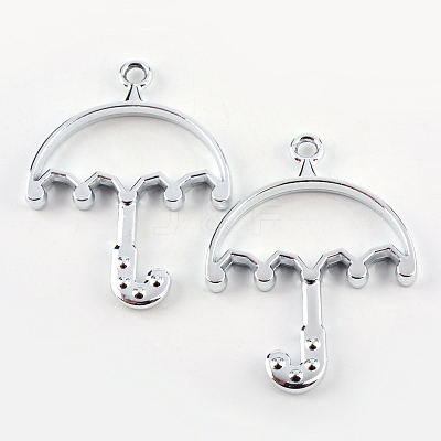 Rack Plating Alloy Open Back Bezel Pendants X-PALLOY-S047-19D-FF-1