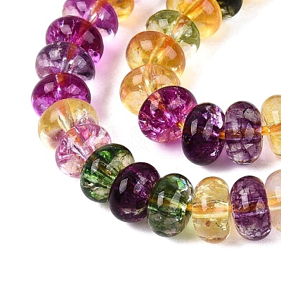 Crackle Transparent Glass Beads Strands GLAA-N074-02A-03-1