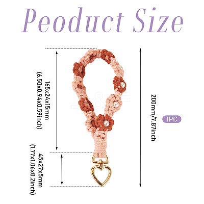 Cotton Braided Flower Pendant Decorations AJEW-TAC0030-032G-13-1
