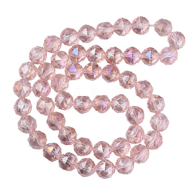 Electroplate Transparent Glass Beads Strands X-EGLA-N002-34A-C02-1