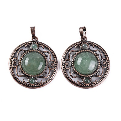 Natural Green Aventurine Pendants G-Q158-03-08-1