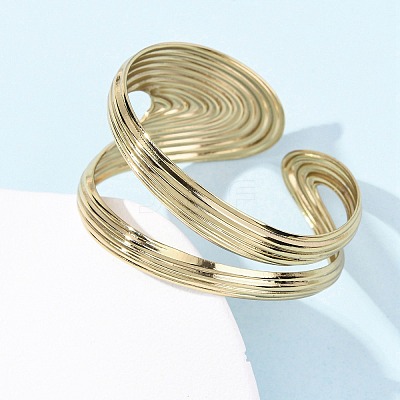 304 Stainless Steel Cuff Bangles for Women BJEW-B150-02G-1