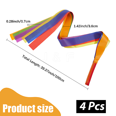 4Pcs Polyester Dance Ribbons AJEW-CY0001-67-1