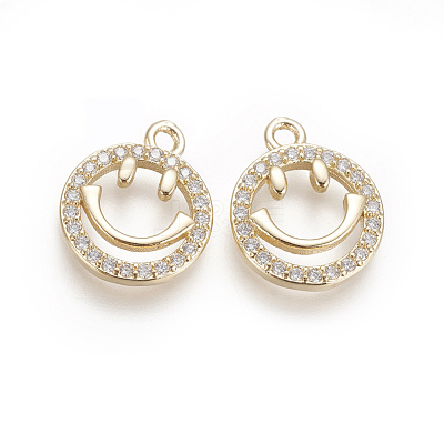 Brass Micro Pave Cubic Zirconia Charms ZIRC-F102-16-1