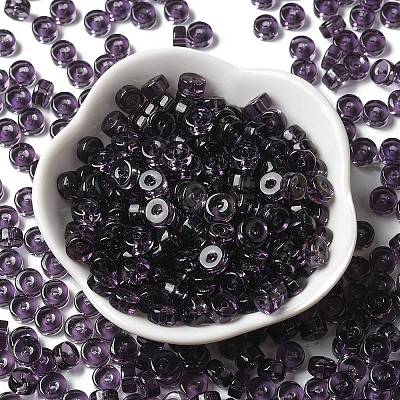Transparent Colours Glass Seed Beads SEED-E001-T3x6mm-04-1