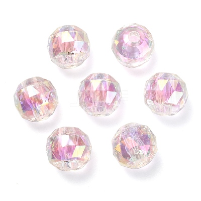 Two Tone UV Plating Rainbow Iridescent Acrylic Beads TACR-D010-06B-1