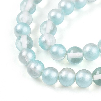 Baking Paint Transparent Glass Beads X1-DGLA-N011-8mm-05-1