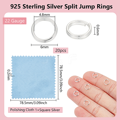 925 Sterling Silver Split Jump Rings FIND-BC0005-42B-1