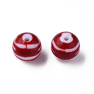 Opaque Striped Acrylic Beads MACR-S373-27B-01-1