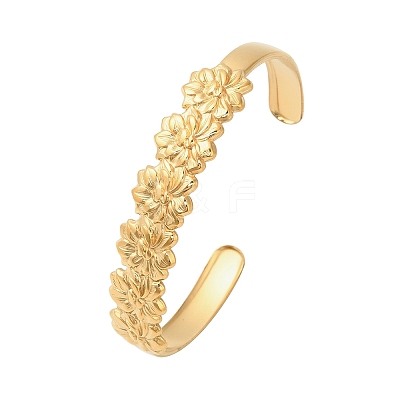 304 Stainless Steel Cuff Bangles for Women BJEW-P359-02G-1