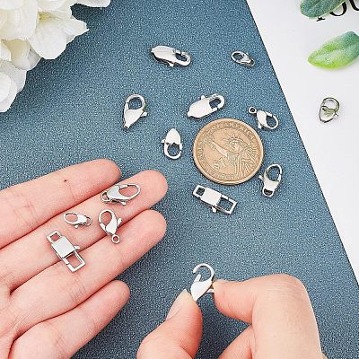 14Pcs 7 Style Polished 316 Surgical Stainless Steel Lobster Claw Clasps STAS-UN0023-46-1