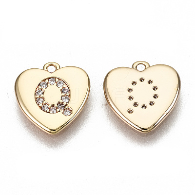 Brass Micro Pave Clear Cubic Zirconia Charms KK-N231-234Q-NF-1